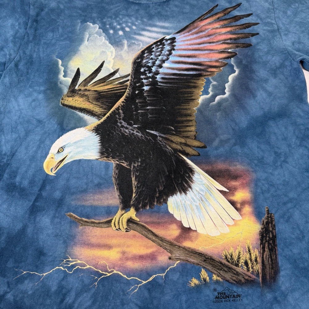 Vintage The Mountain 2006 Rick Kelly The‎ Patriot Blue Tie Dye Unisex Sm T-shirt
